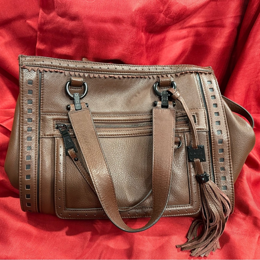 Aimee Kestenberg "Kimberly Shopper" AK7515 Dark Brown Leather Handbag Purse - Picture 6 of 10